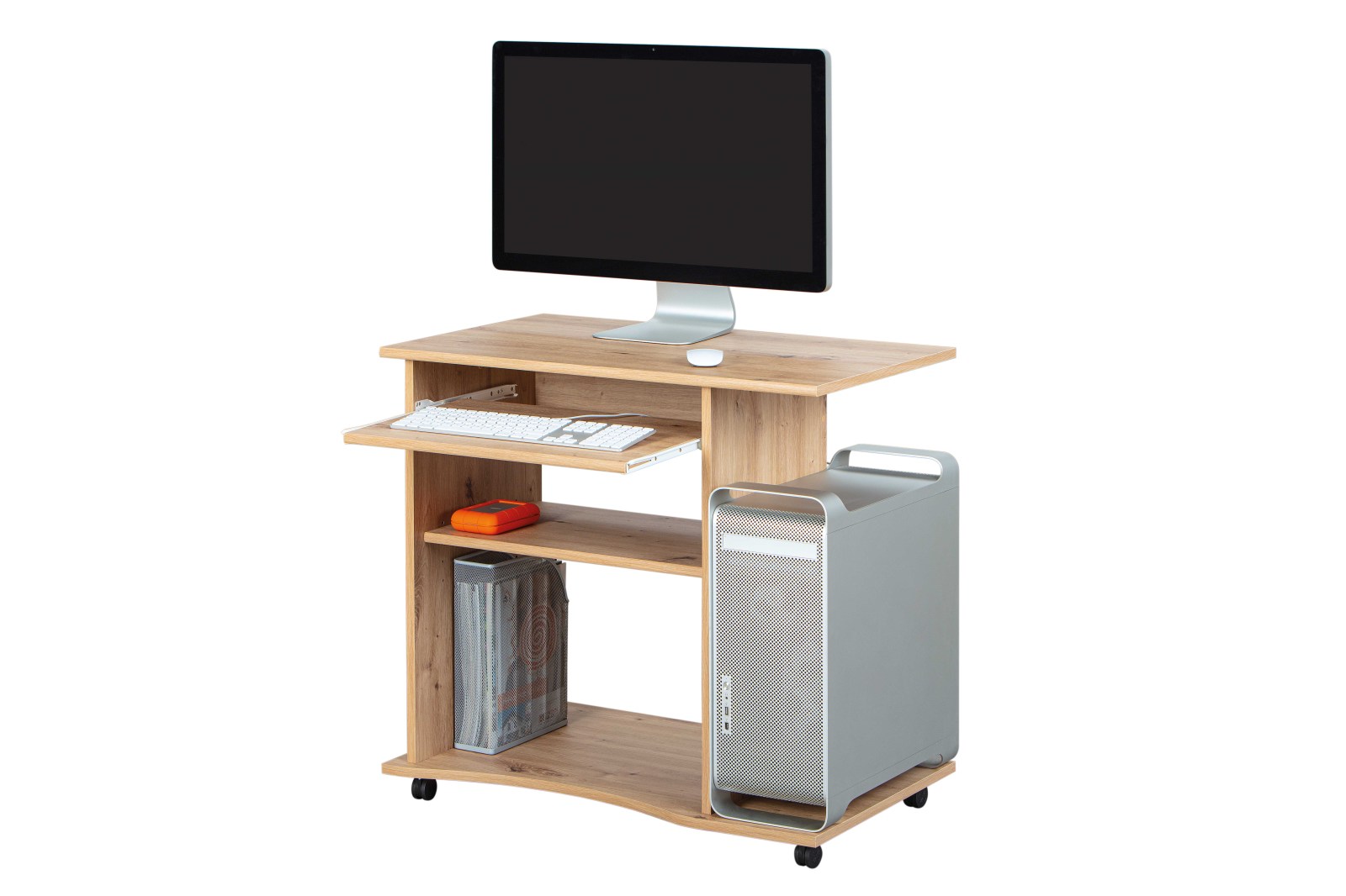 Schreibtisch ADDU - Eiche Artisan - mit Tastaturablage - 80 cm