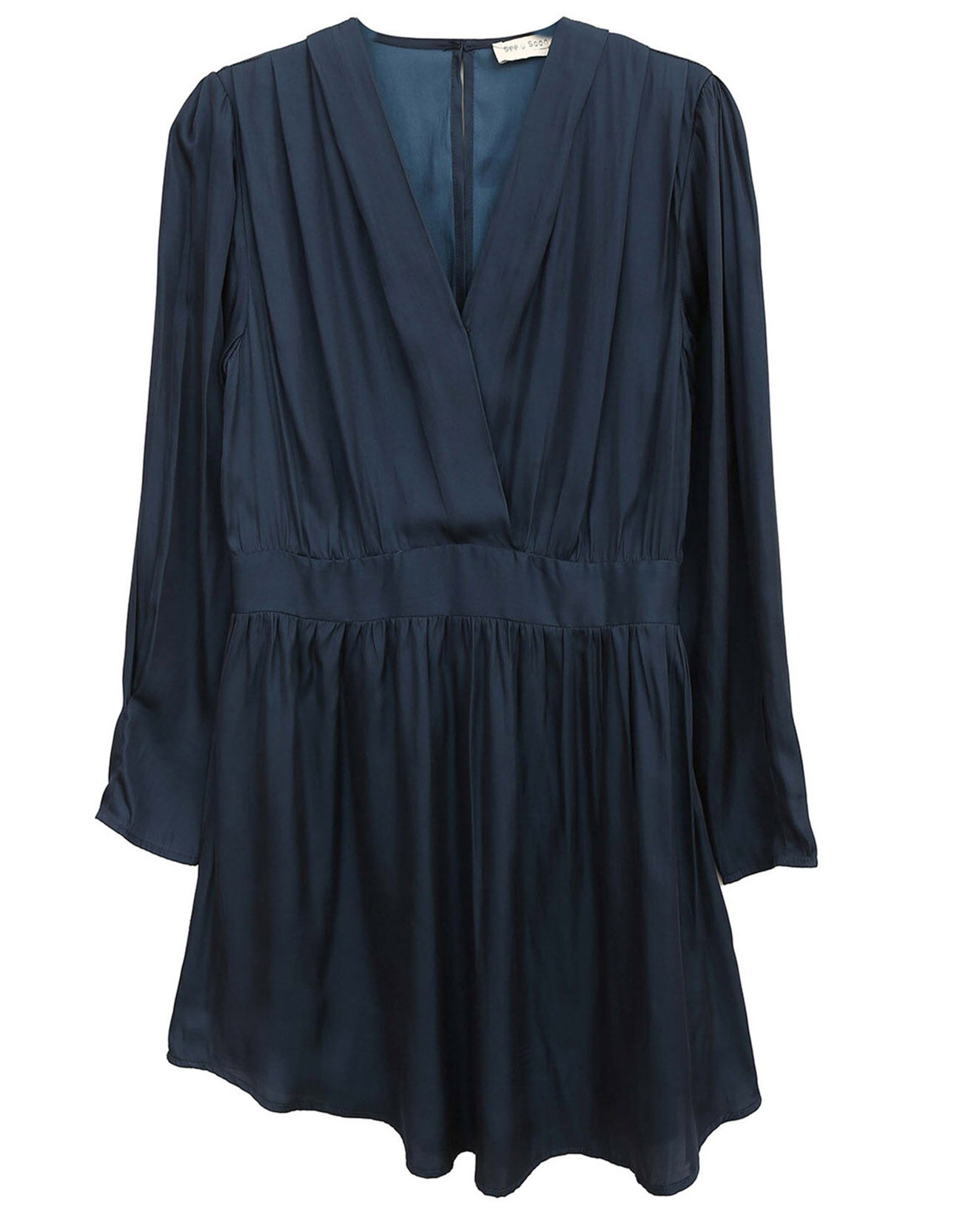 See u Soon Robe satinée Naomie bleu marine