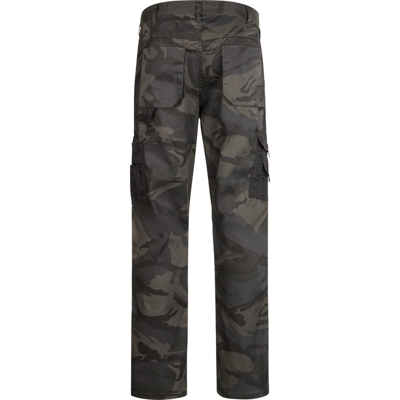 Cerva werkbroek camouflage met kniezakken L groen
