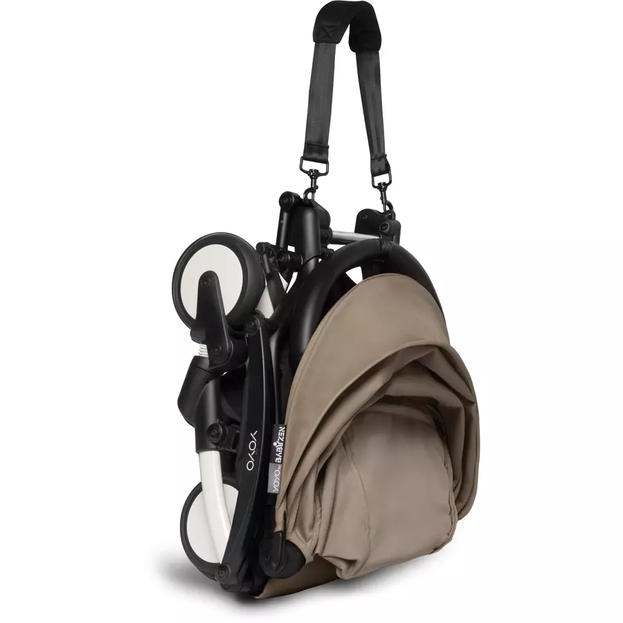 BABYZEN Kinderwagen YOYO2 6+ White mit Textilset Taupe