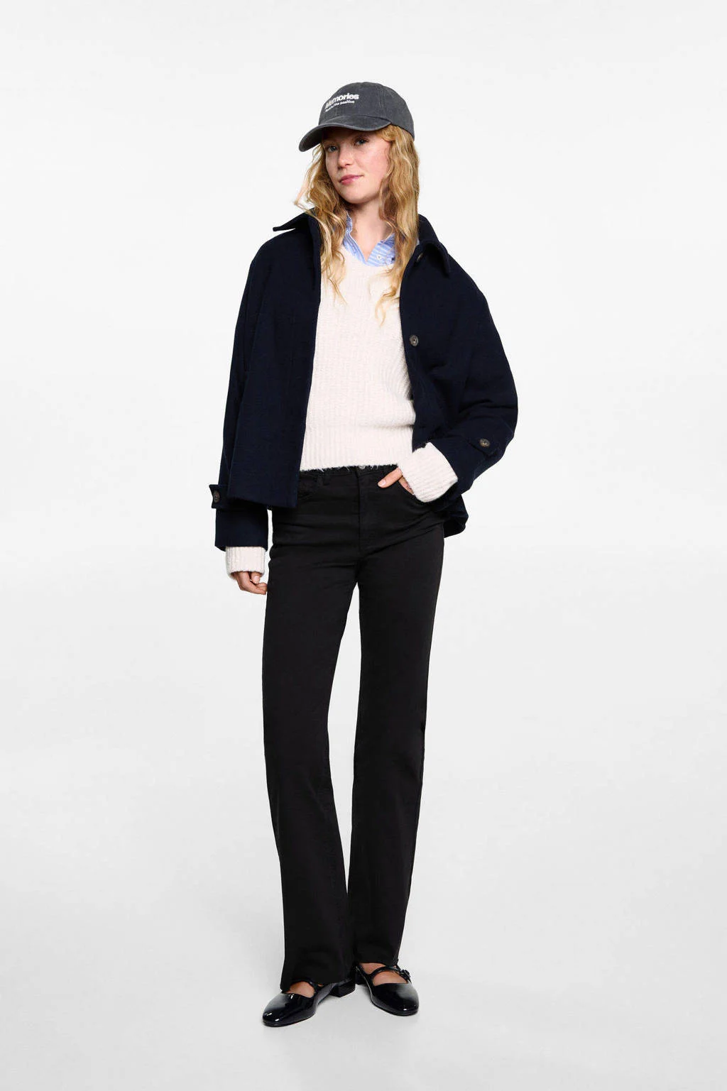 MANGO TEEN flared flared broek zwart