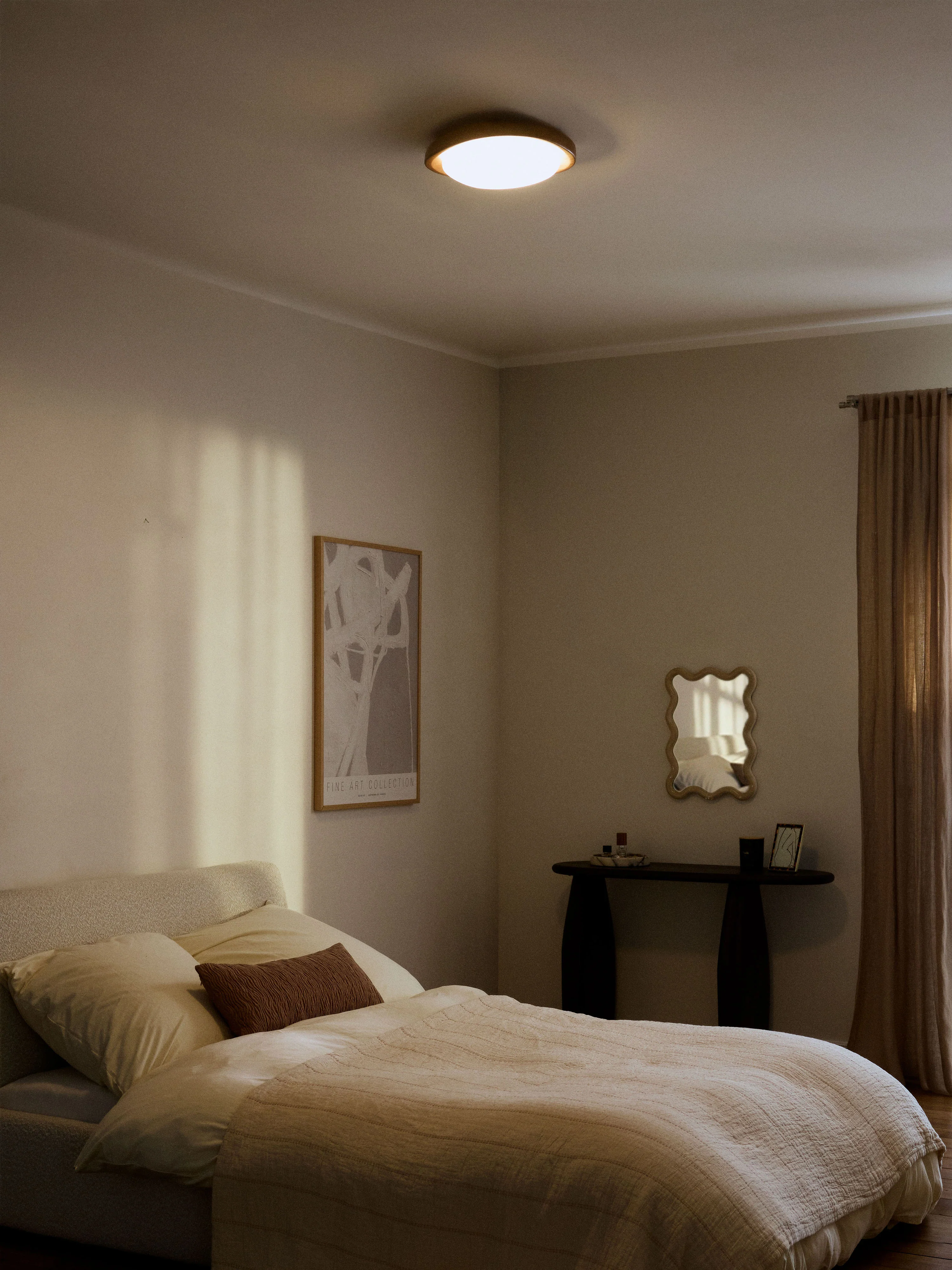 Plafondlamp Matthew met frame van essenhout
