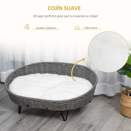 Cama de vime para animais de estimação PawHut