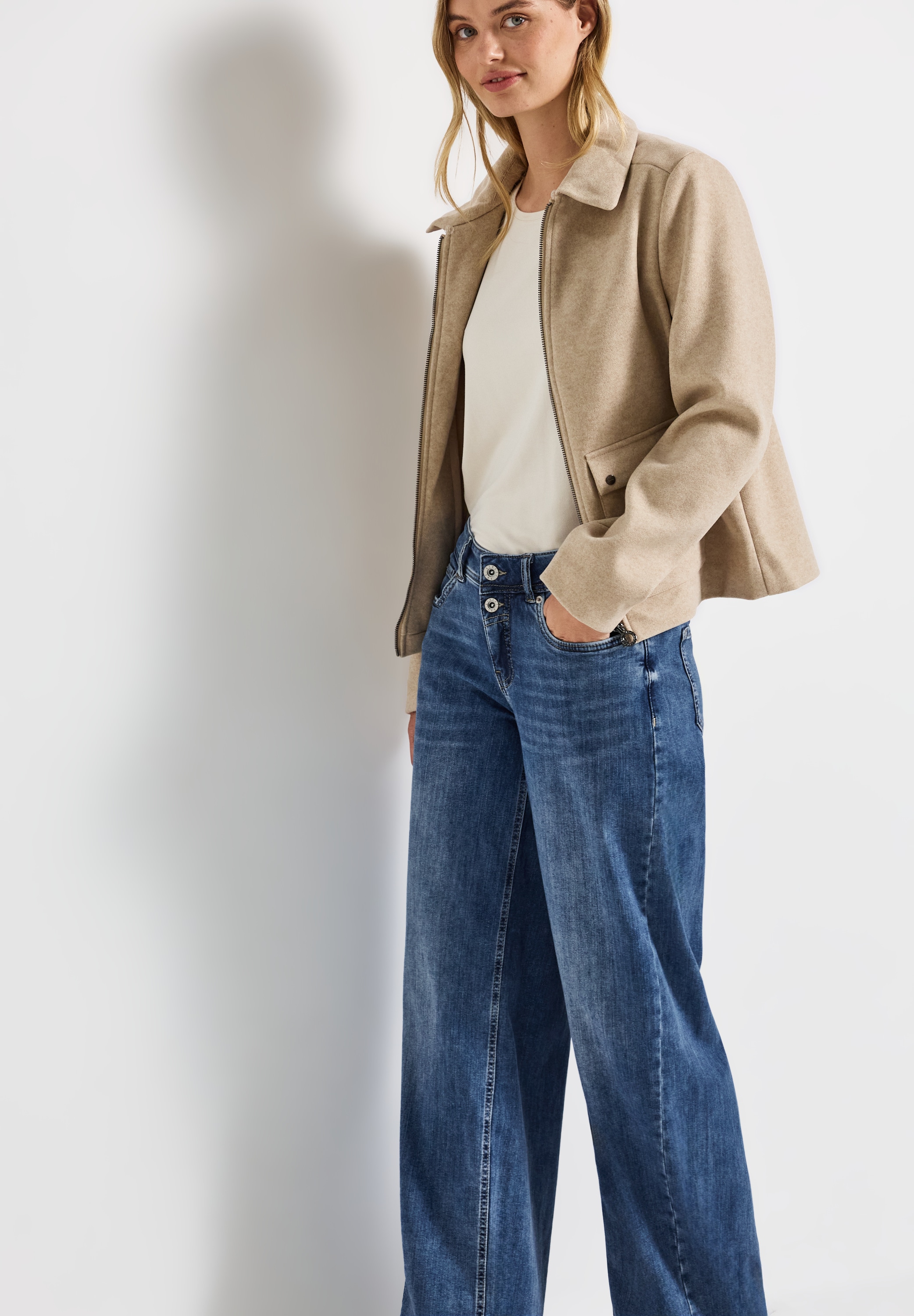 STREET ONE Weite Jeans »STYLE PALAZZO« Loose Fit, mit Stretch, 5-Pocket-Style
