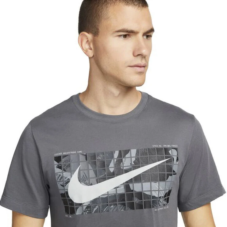 Nike Dri Fit Camo T Shirt Grå