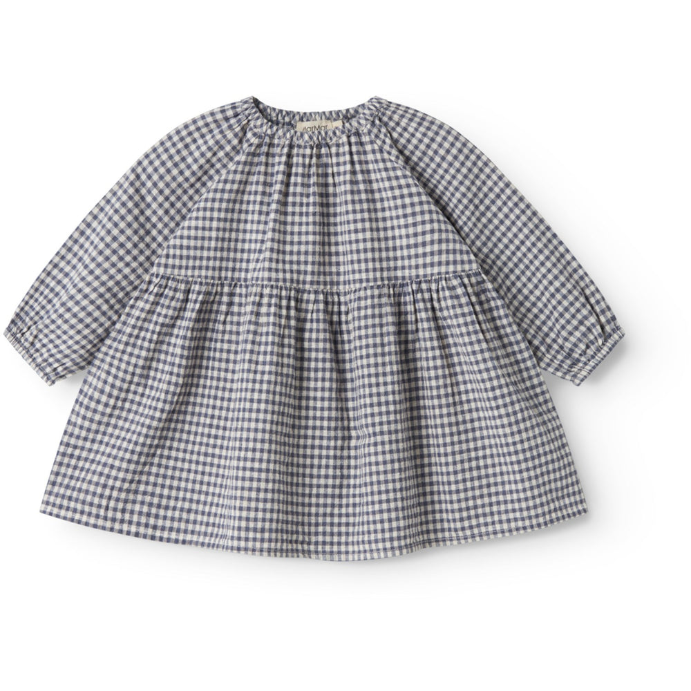 Køb MarMar Cotton Linen Marine Check Dawson B Kjole