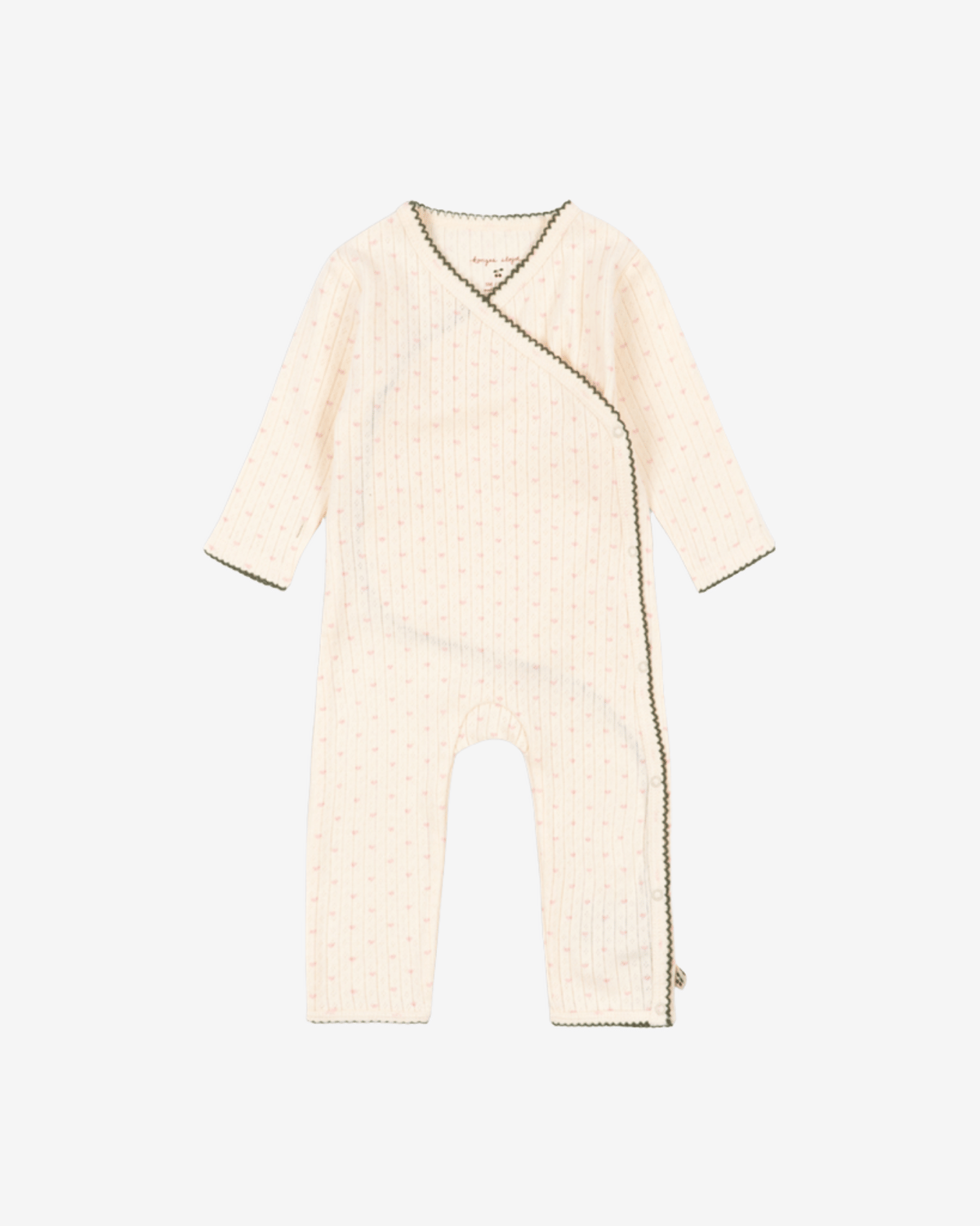 Heldress med Omslag – 100% Øko Bomull, Pointelle | Minnie Newborn Onesie GOTS