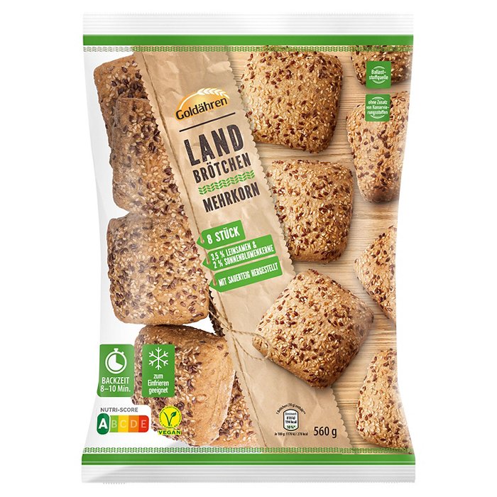 GOLDÄHREN Landbrötchen 0,56 kg, Mehrkorn