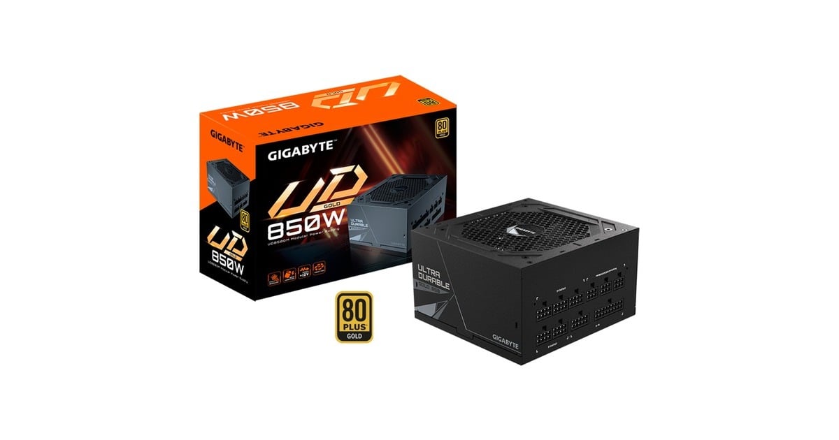 GIGABYTEGP-UD850GM PG5 modulaire 850 watt voeding   (Zwart, 1x 12VHPWR, 2x PCIe)