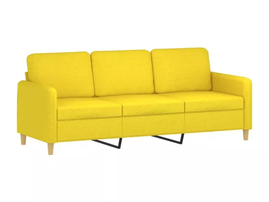 Ensemble de canapés 3 pièces avec coussins Jaune clair Tissu