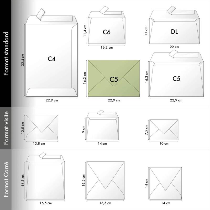 Enveloppe Pollen Clairefontaine 120 g/m² sans fenêtre avec patte autocollante couleur - Paquet de 20
