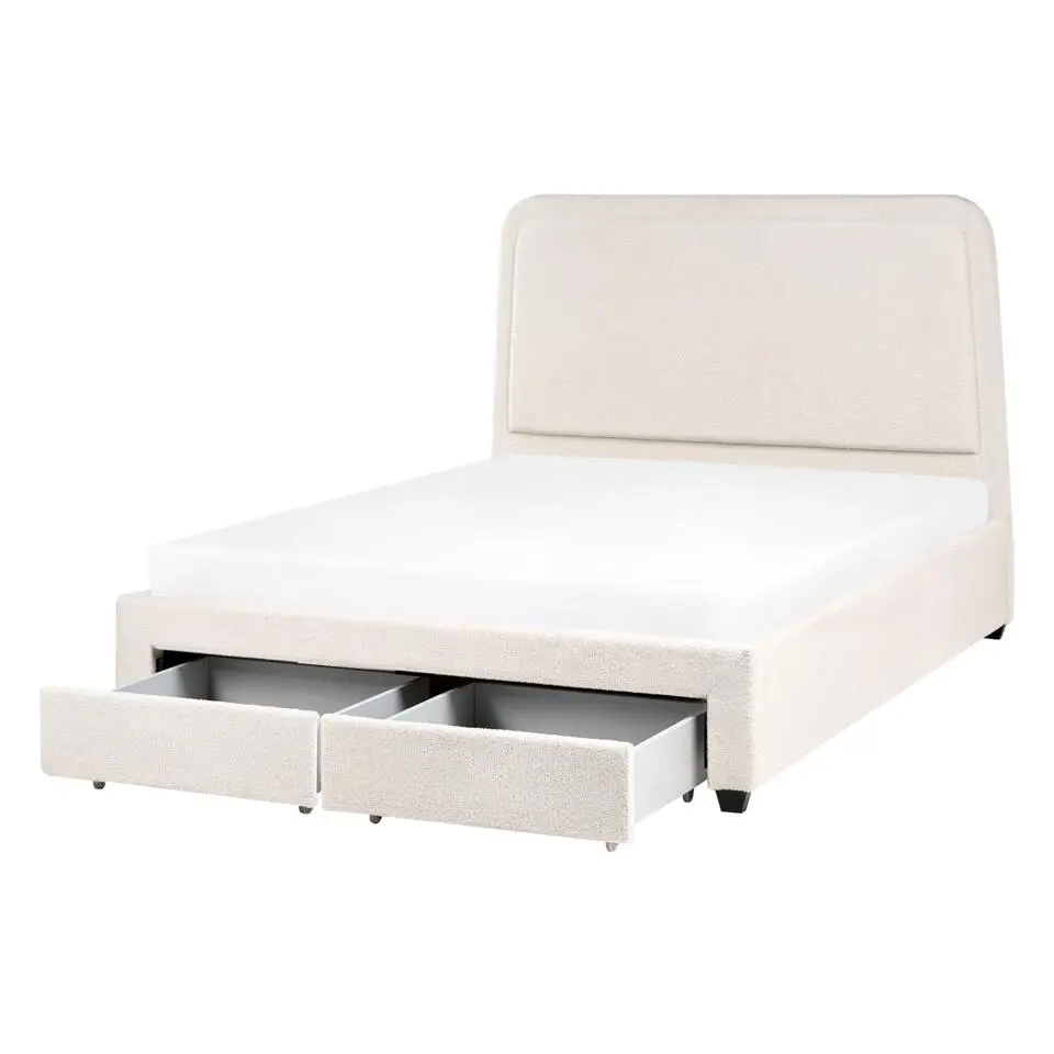 SARDENT - Tweepersoonsbed - Off-white - 140 x 200 cm - Bouclé