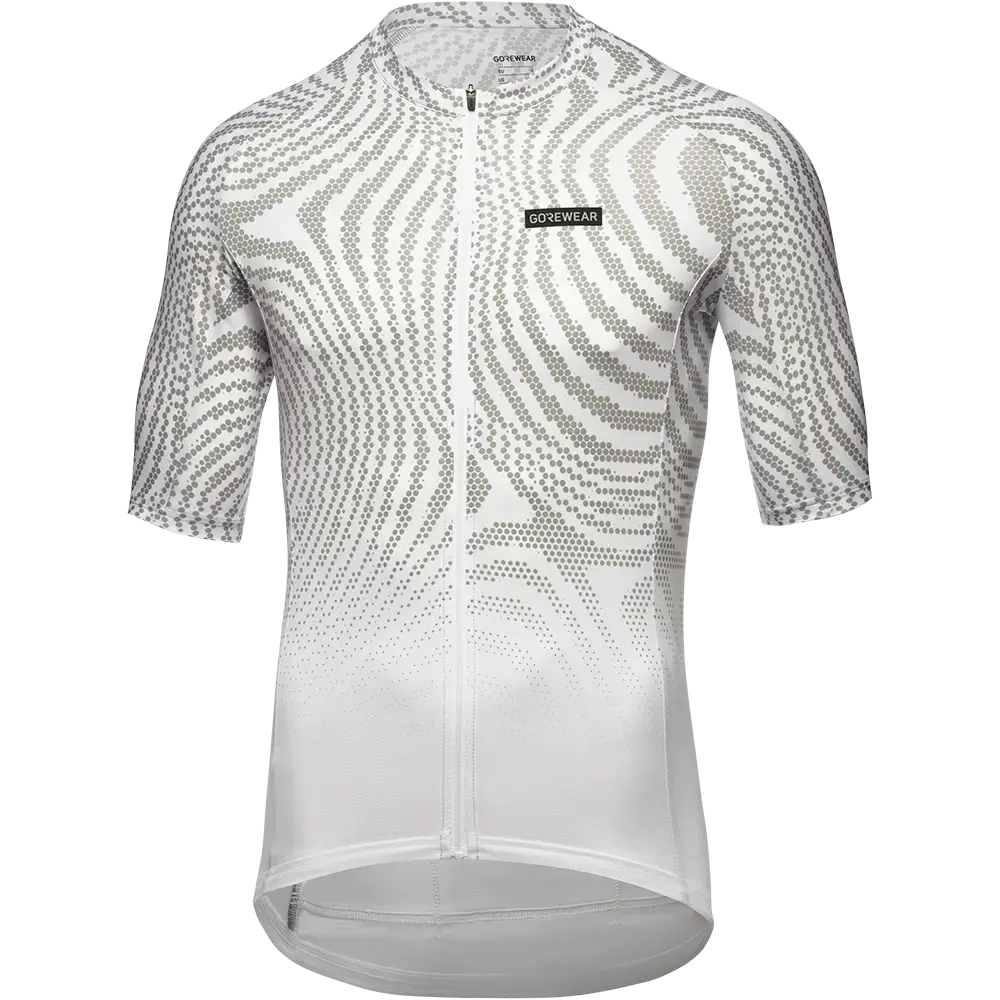 GORE Wear Spirit Moire Fietsshirt Korte Mouwen Wit/Grijs Heren