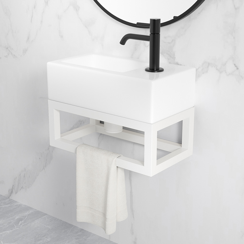 Mueller Bela frame voor fontein 40x22cm wit mat
