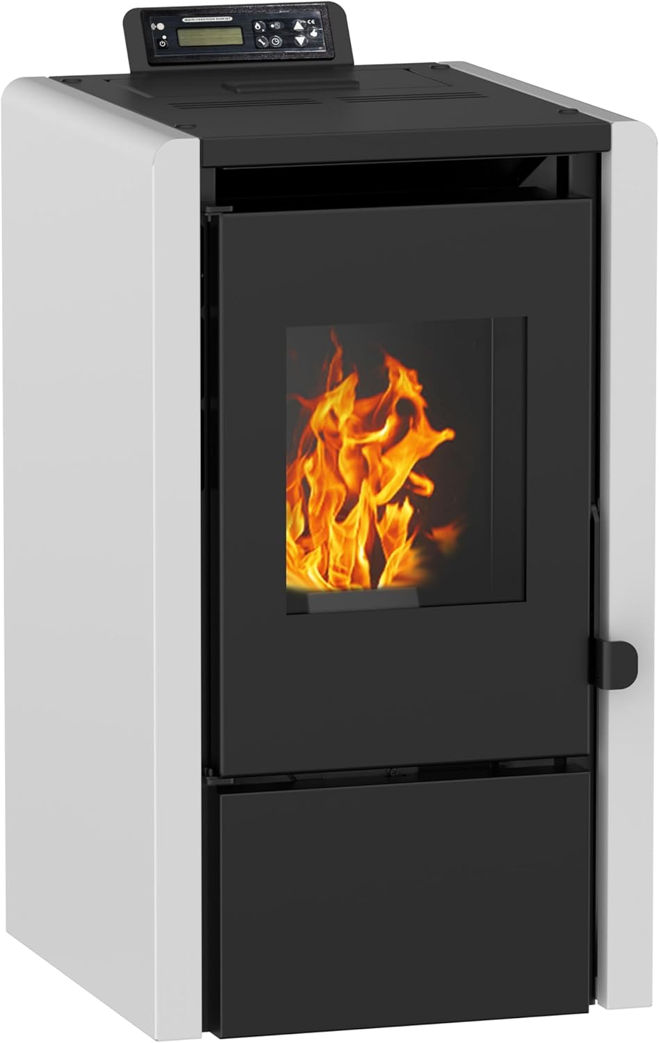 NEMAXX® PC5 Pelletofen Grau 5,3 kW – Raumheizung bis 120 m³ – kompakte Pelletheizung für kleine Räume – manuelle Steuerung – Wi-Fi Ready (optional) – zuverlässiger Heizbetrieb