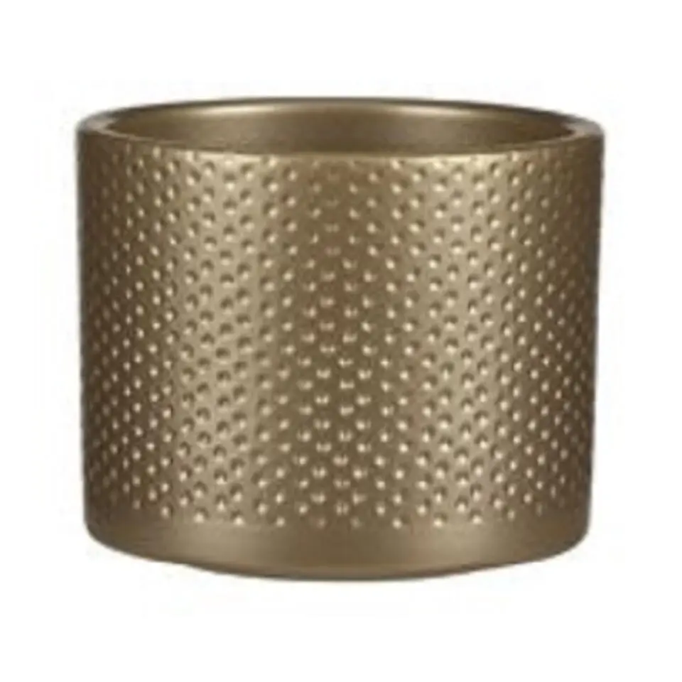 Mica Decorations Plantenpot - goud - keramiek - 12 x 10 cm