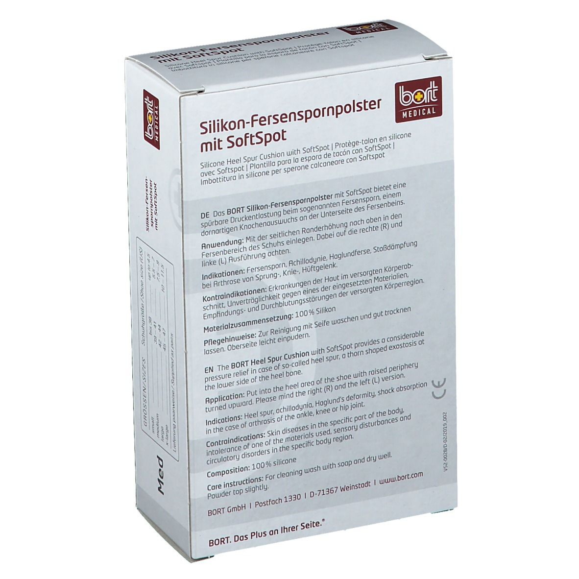 BORT Silikon-Fersenspornpolster mit SoftSpot Gr. S