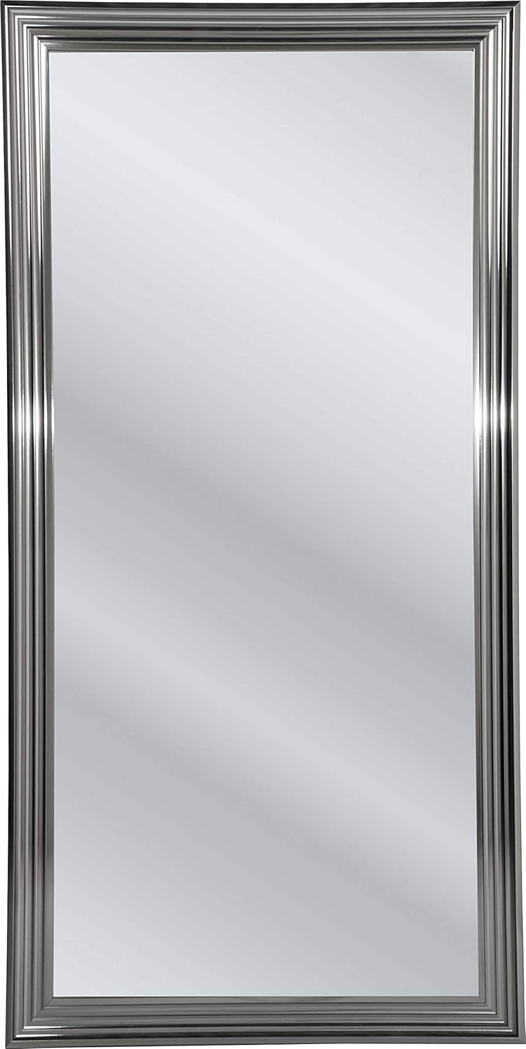 Kare Design Spiegel Frame Eve Silber, Wandspiegel, Wandspiegel für Wohnzimmer, Schlafzimmer, Flur, Ganzkörperspiegel, Ankleidespiegel, Dekospiegel, 180x90x4 cm (H/B/T)