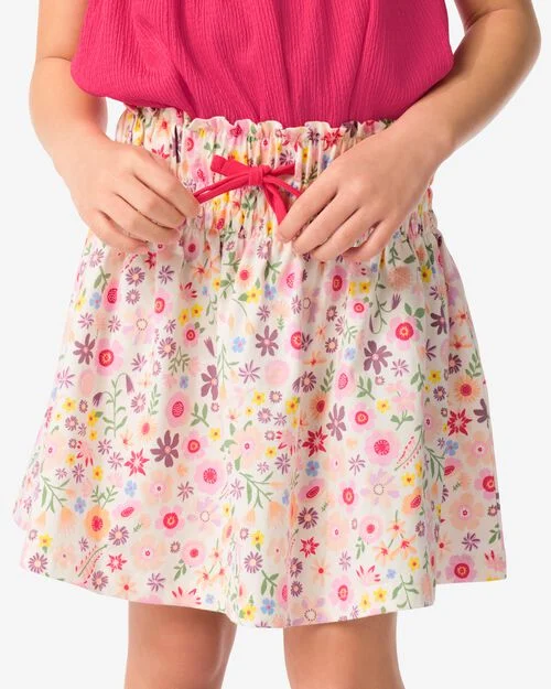 jupe enfant fleurs blanc cassé