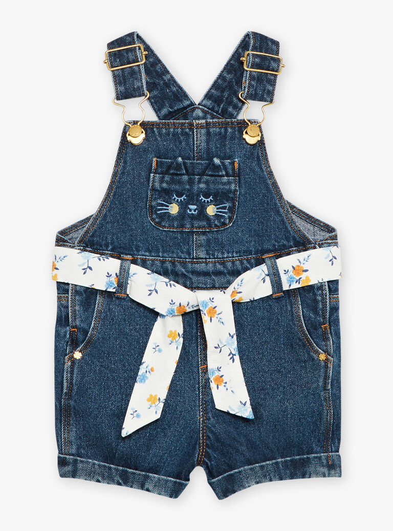 Salopette courte bleue en jean