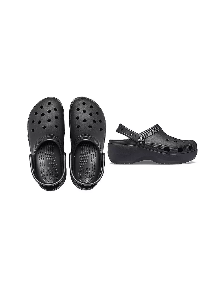 CROCS Pantoletten CLASSIC PLATFORM CLOG schwarz
