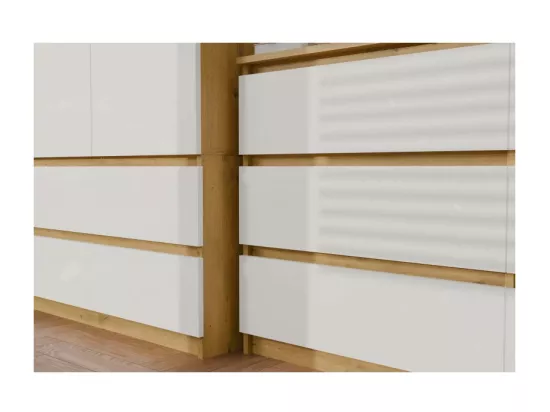 Malwa M6 120 TIROIR CHÊNE ARTISAN BLANC