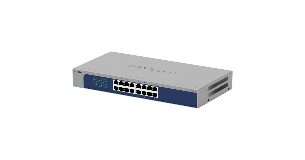NetgearGS516 switch  (Grijs/blauw)
