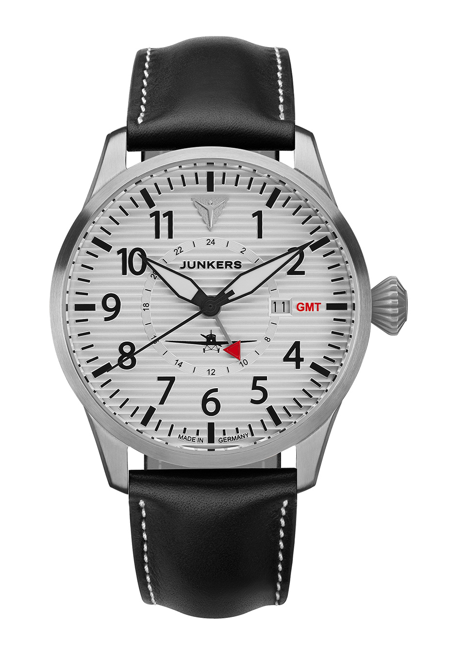 Junkers Flieger GMT Herrenuhr Silber 9.53.01.03