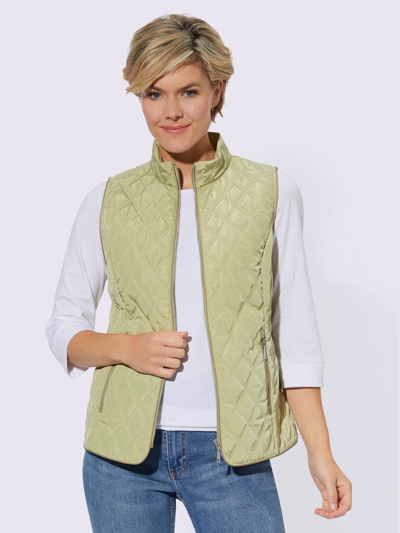 Gilet matelassé piquage losange fantaisie