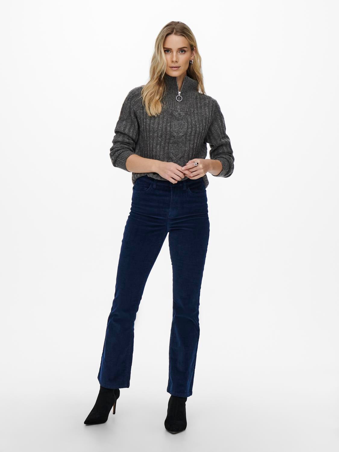 JDYANDREA Strickpullover Dark Grey Melange