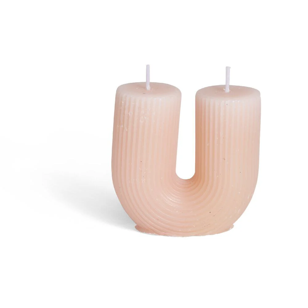 Bougie forme U 8x3,3xH7,5cm - 3 coloris