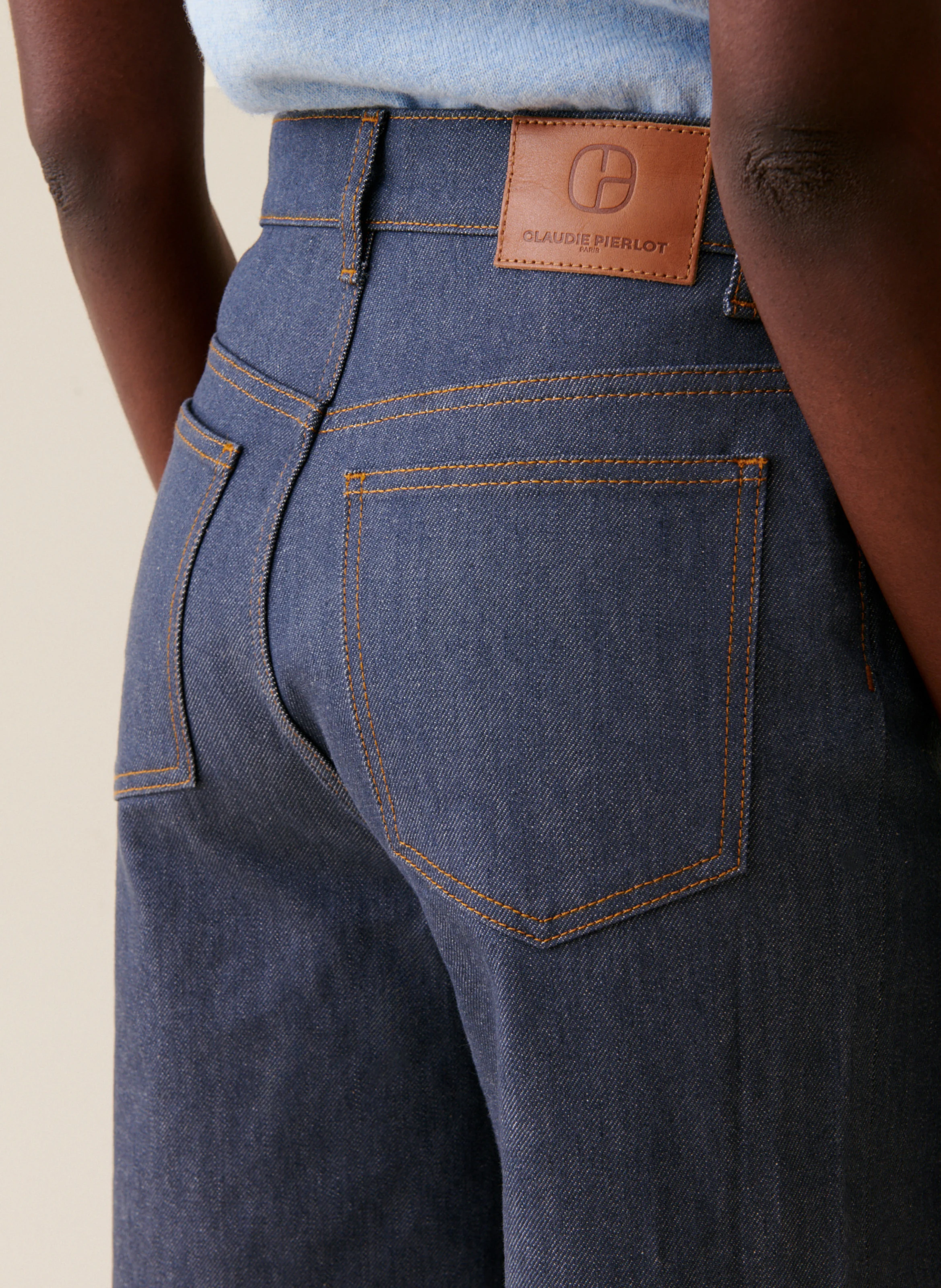 Jean droit taille haute | Bleu