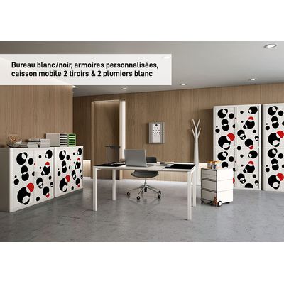 Bureau droit EASYDESK - L140 x P80 cm - Blanc