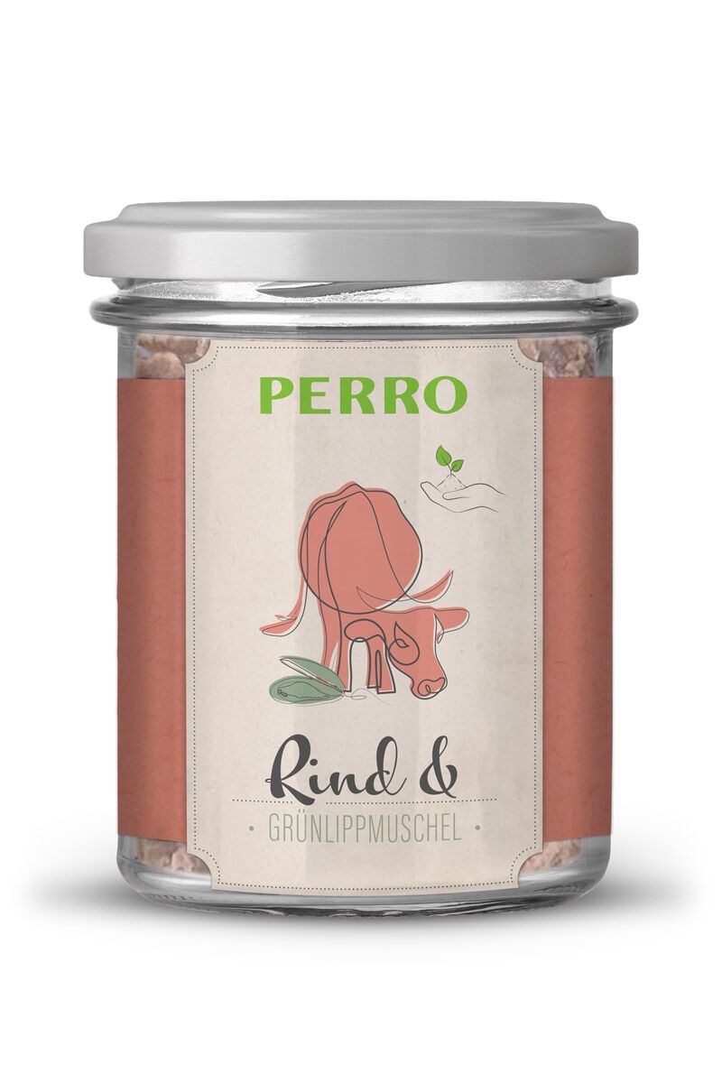 PERRO Geniesser Glas Hund SET Rind & Grünlippmuschel