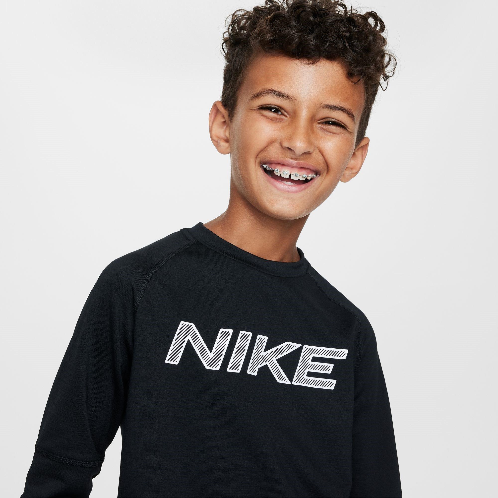 Nike Nike Pro Big Kids' (Boys') Dri-FIT Long-Sleeve Training Crewneck Top