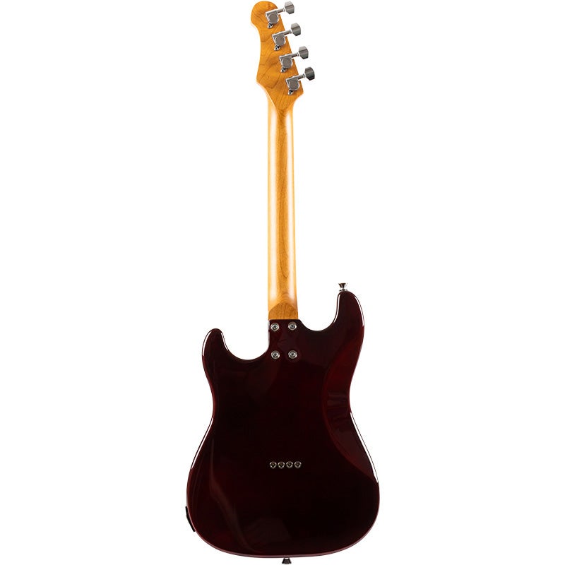 Flight Rock Series Pathfinder Tenor Transparent Black elektrische solid body ukelele met gigbag