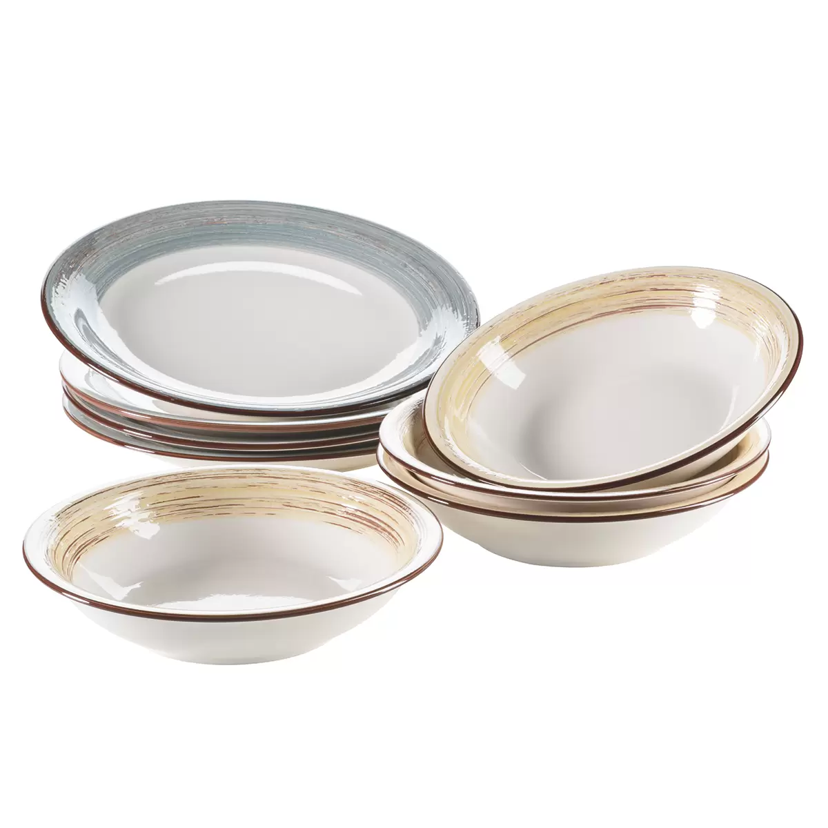 Tafelservice 8-tlg. DUOLE blau,beige