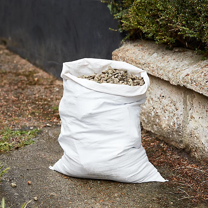 5 sacs à gravats ultra-résistants plat blanc 50L