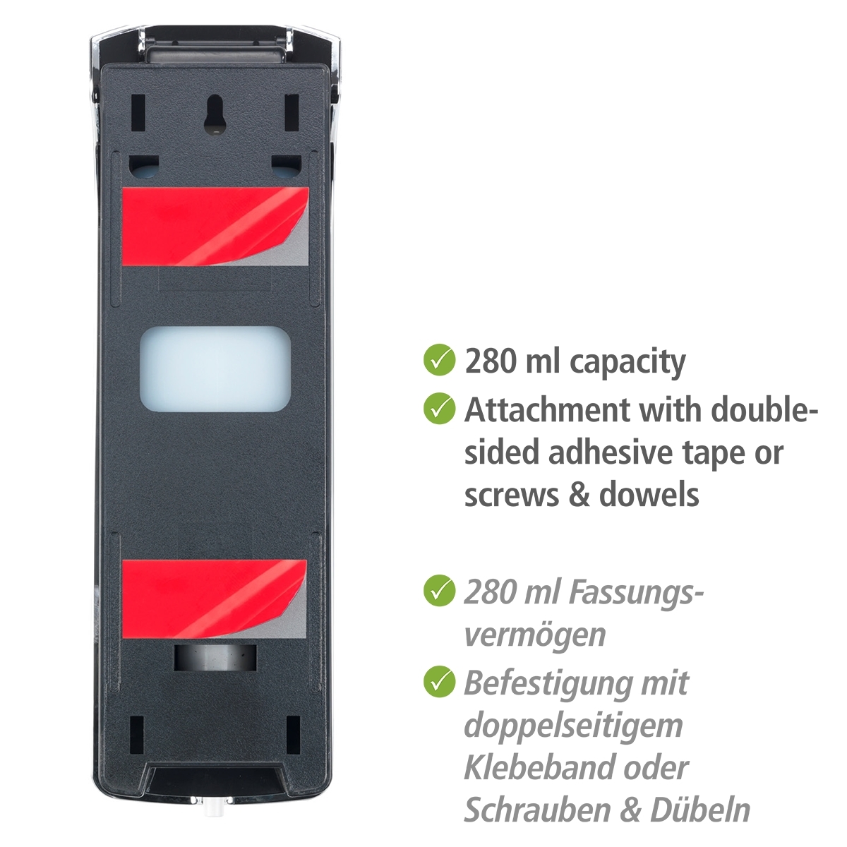 Wenko Ranera desinfectie & zeep wanddispenser 280 ml kunststof chroom