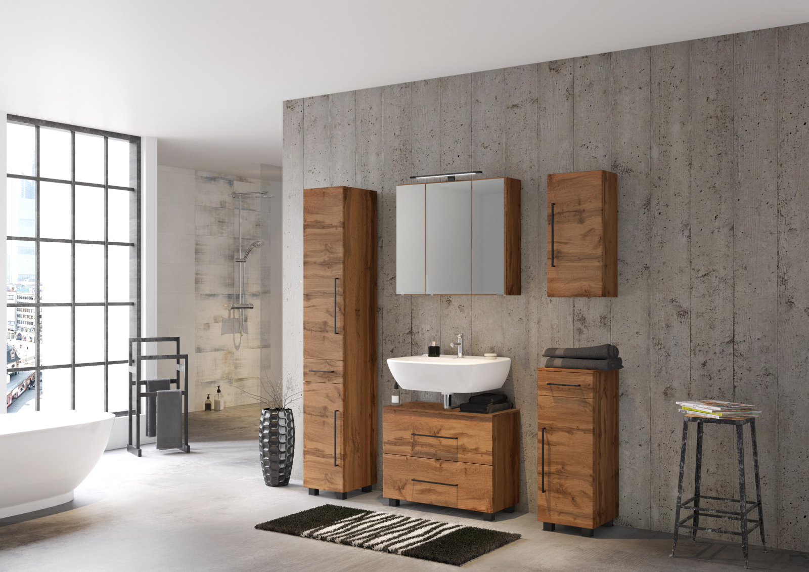 Unterbeckenschrank LUZERN - Wotaneiche - 70 cm breit