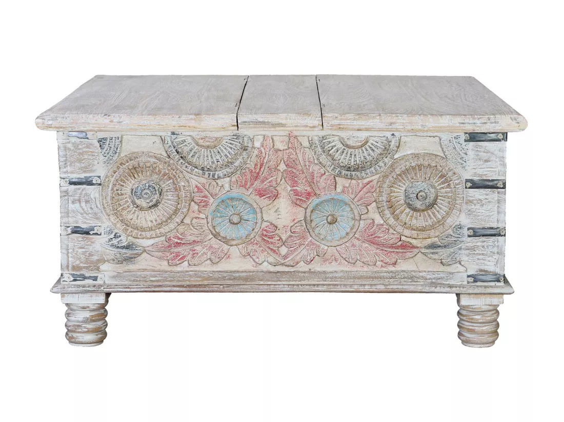 Table basse en manguier multicolore MULTICOLOR.Giner y Colomer.45x90x90