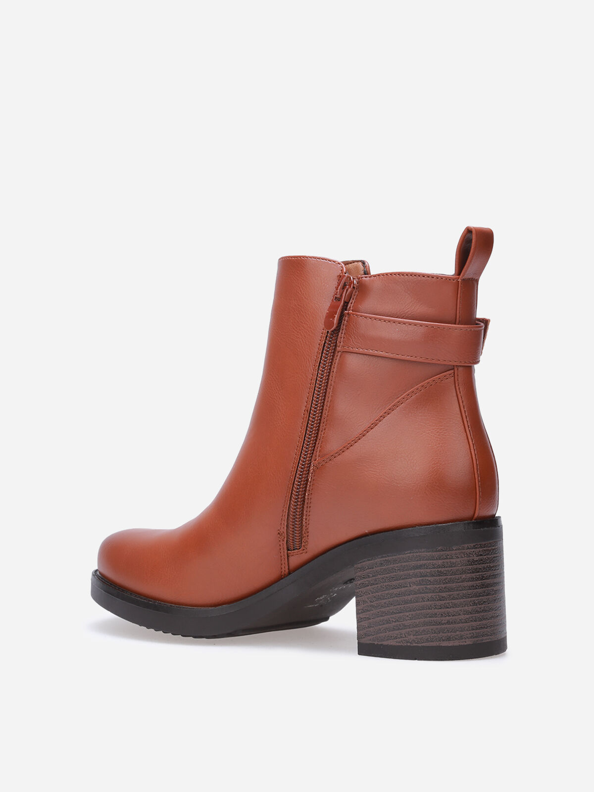 Chelsea à talon et boucle métallique- Camel