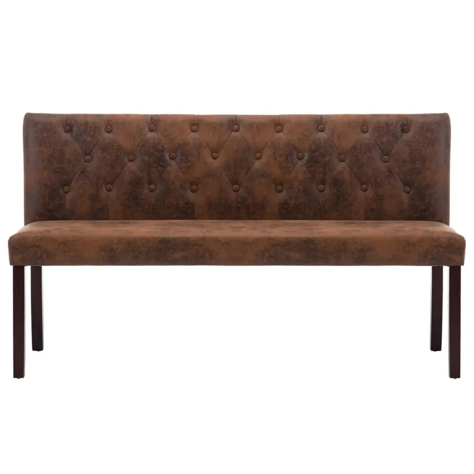 vidaXL - Bank - Bruin - Suède - 148.5 cm