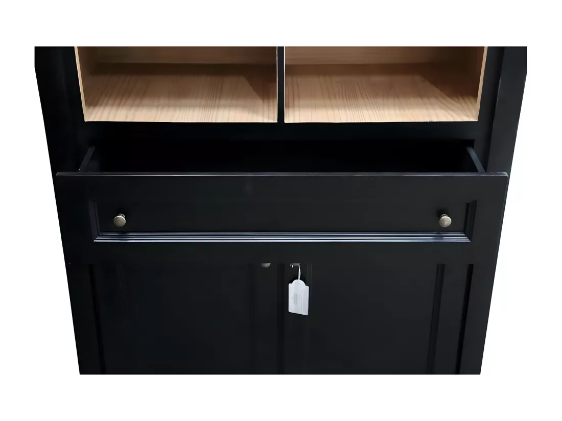 Vaisselier 1 tiroir Bois-MDF Noir - Idéline Décoration d'Autrefois