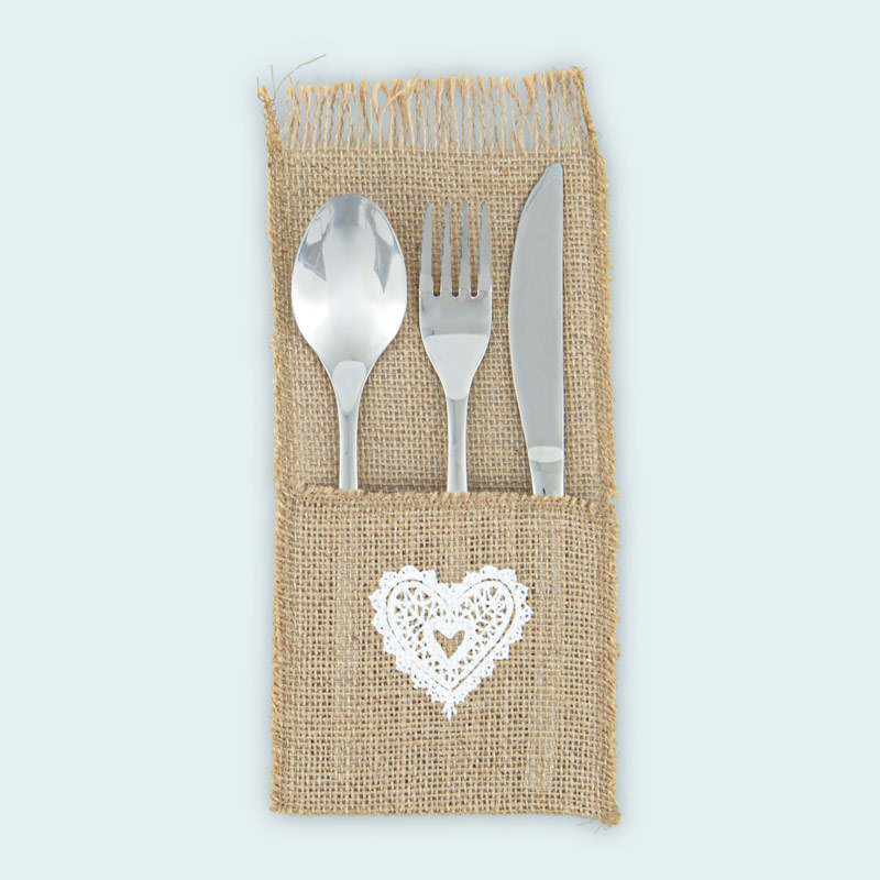 Porte-couverts beige et blanc