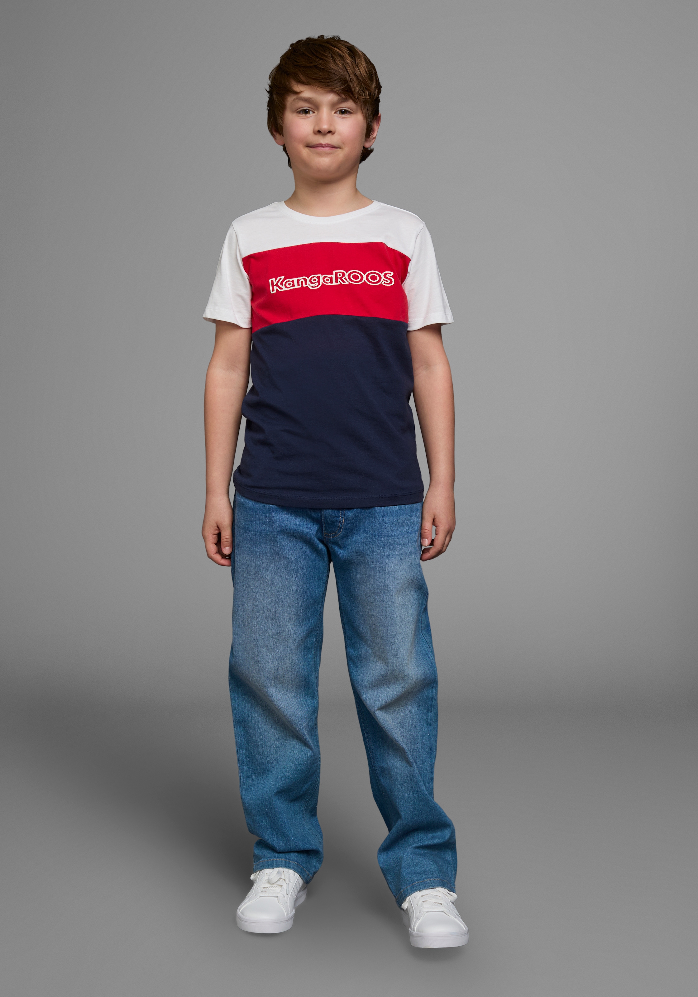 KangaROOS T-Shirt »in Colorblockdesign«, Kurzarm,  Basic-Passform,  bedruckt und mehrfarbig