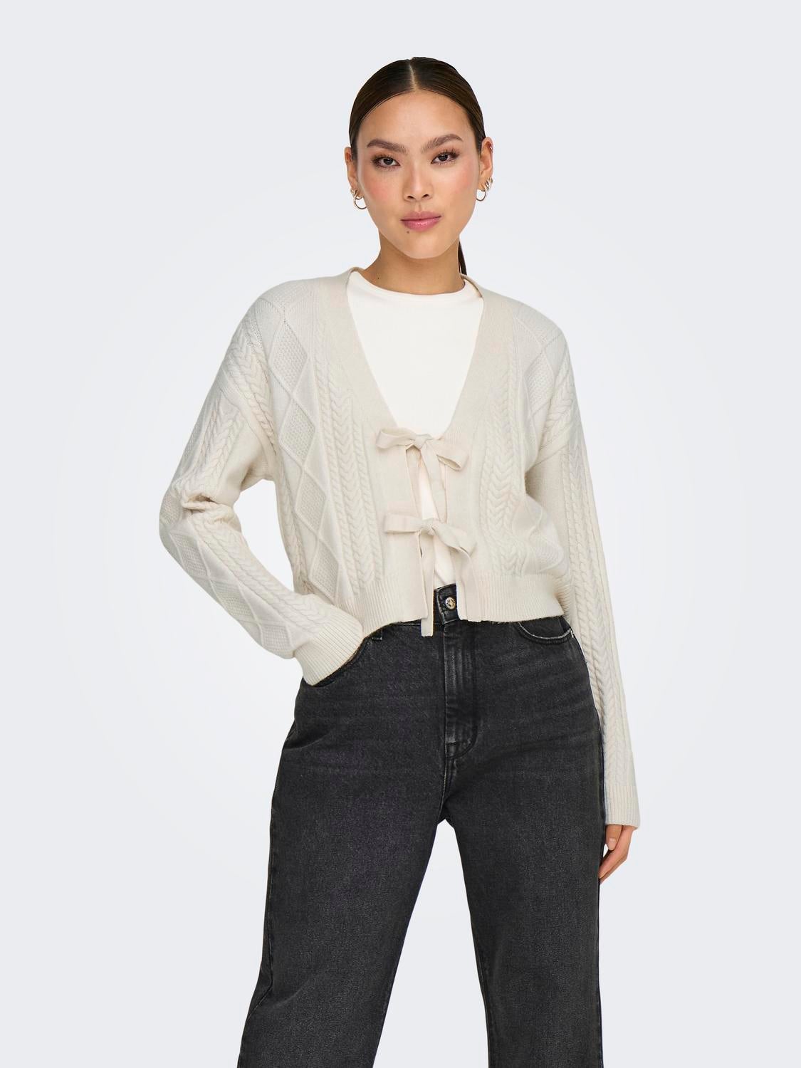 ONLFIA Strickjacke Whitecap Gray