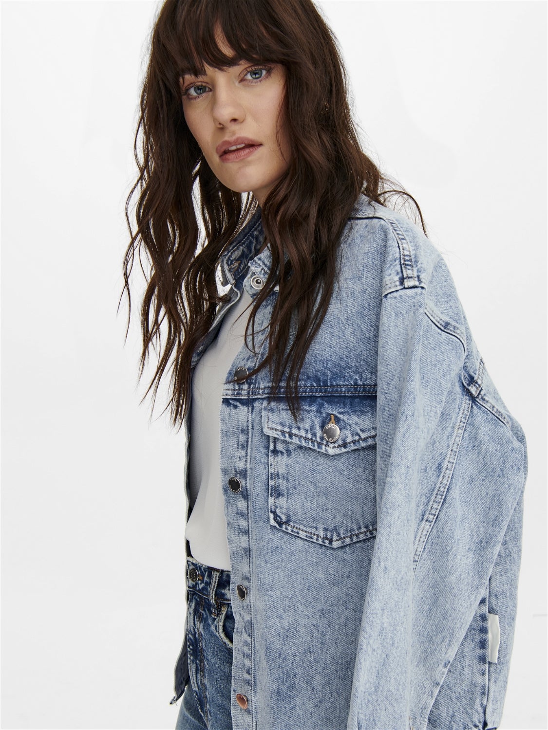 ONLEVER Jeanshemd Light Blue Denim