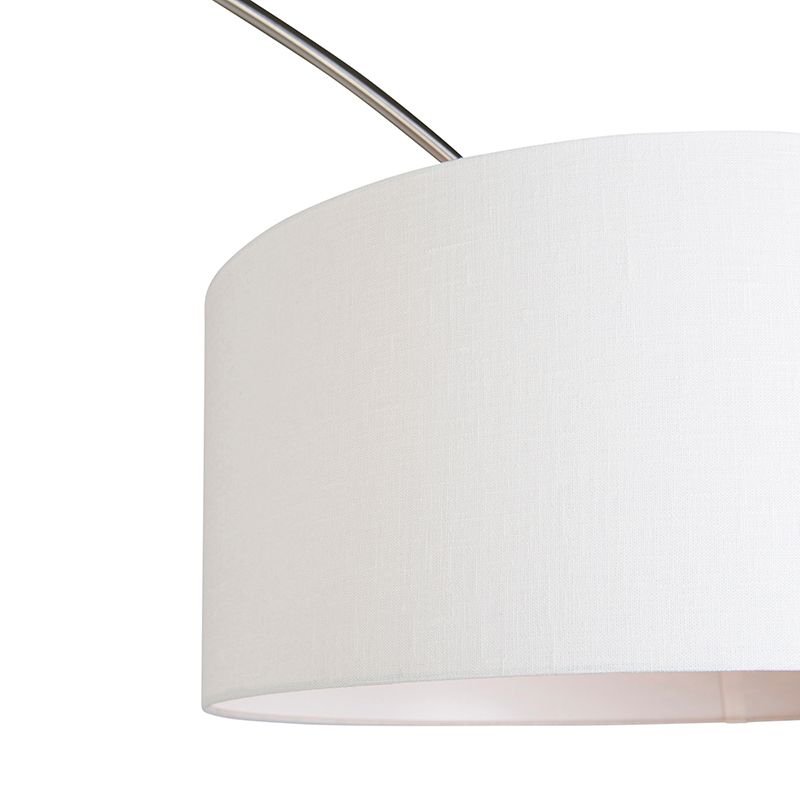 Booglamp staal stoffen kap wit 50/50/25 verstelbaar - XL