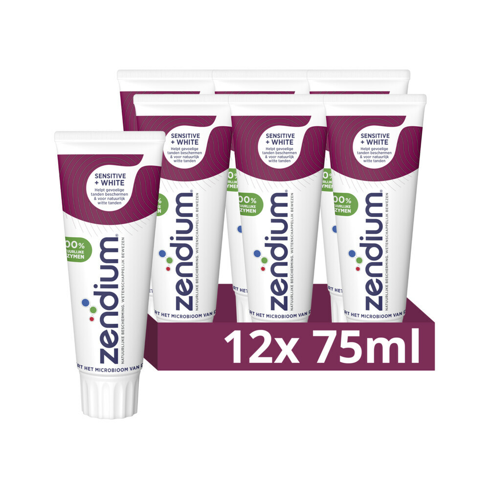 12x Zendium Tandpasta Sensitive+ White75 ml